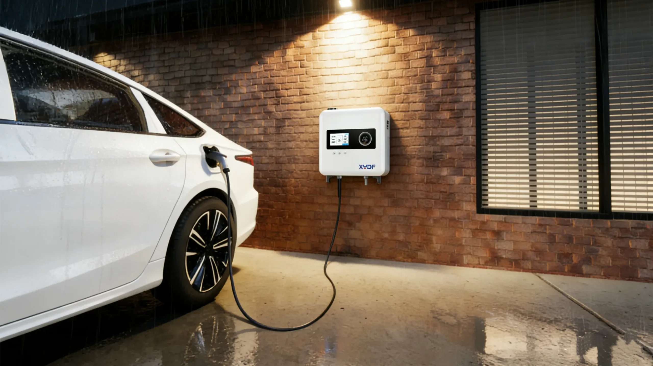 30kW DC fast charger installed at a parking site ready for acceptance checks