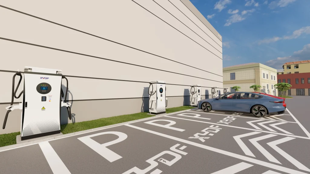 240KW DC EV Charging Stations In Parking Lot