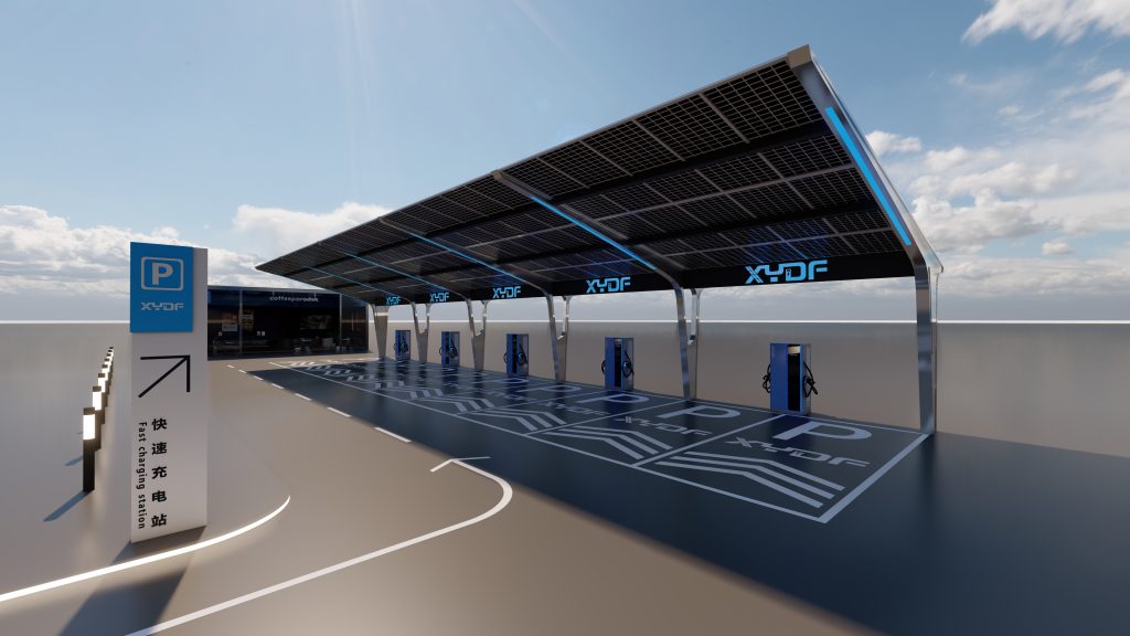 DC Charging Stations In Parking Lot