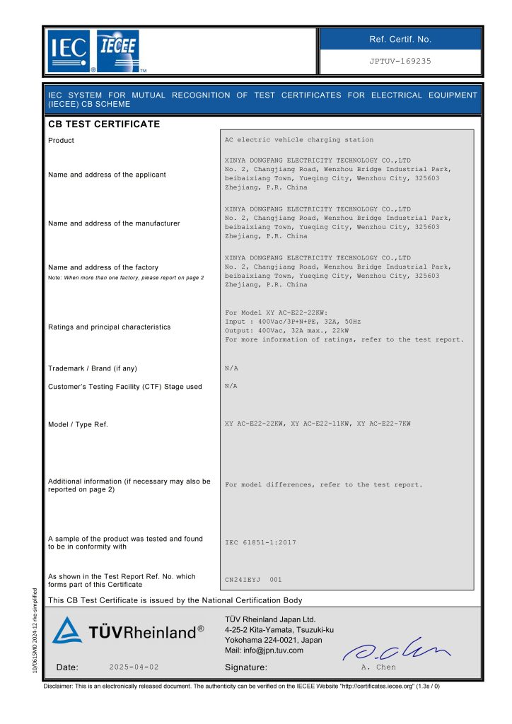 CB Test Certicicate
