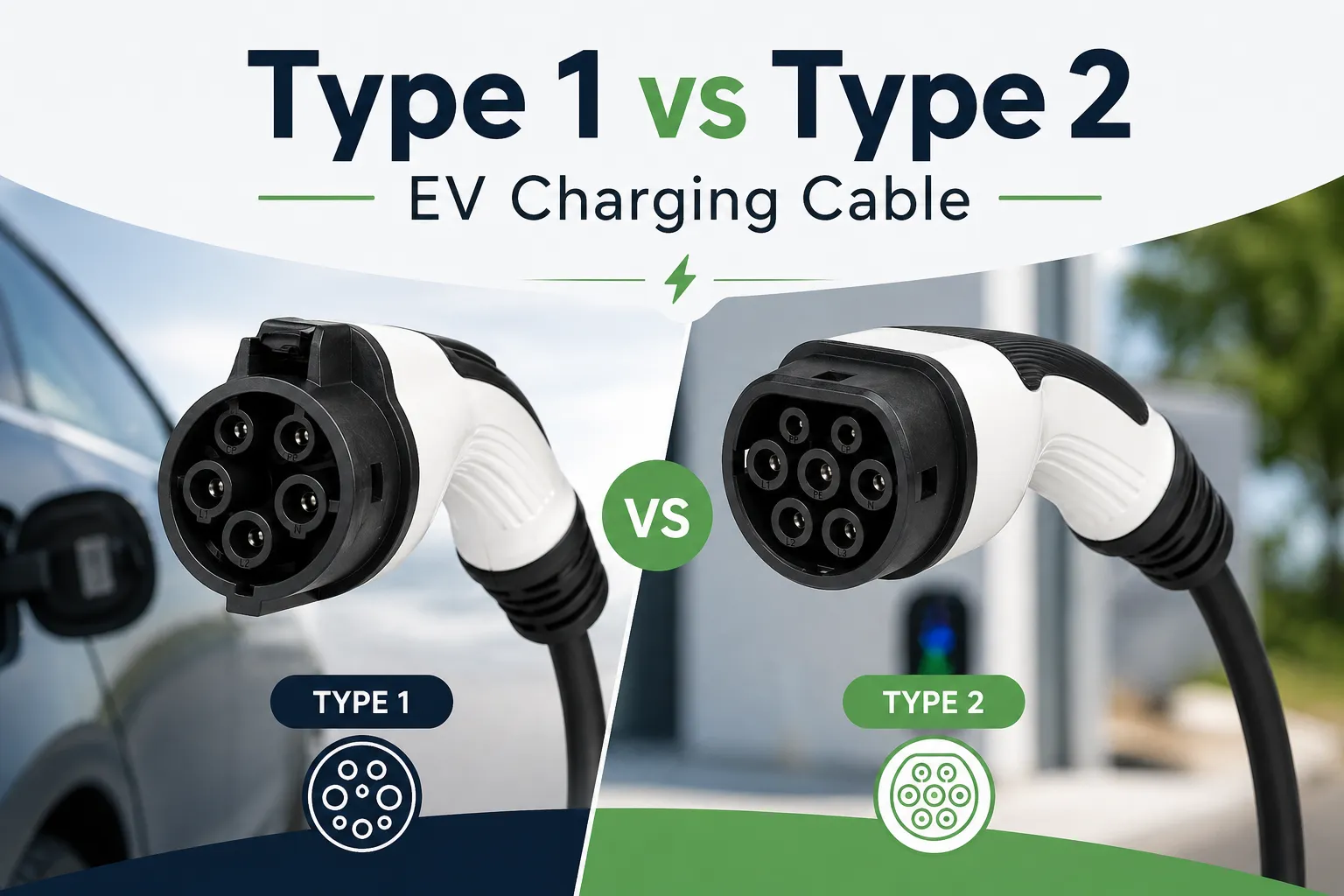 Type 1 vs Type 2 EV Charging Cable: How to Choose the Right One