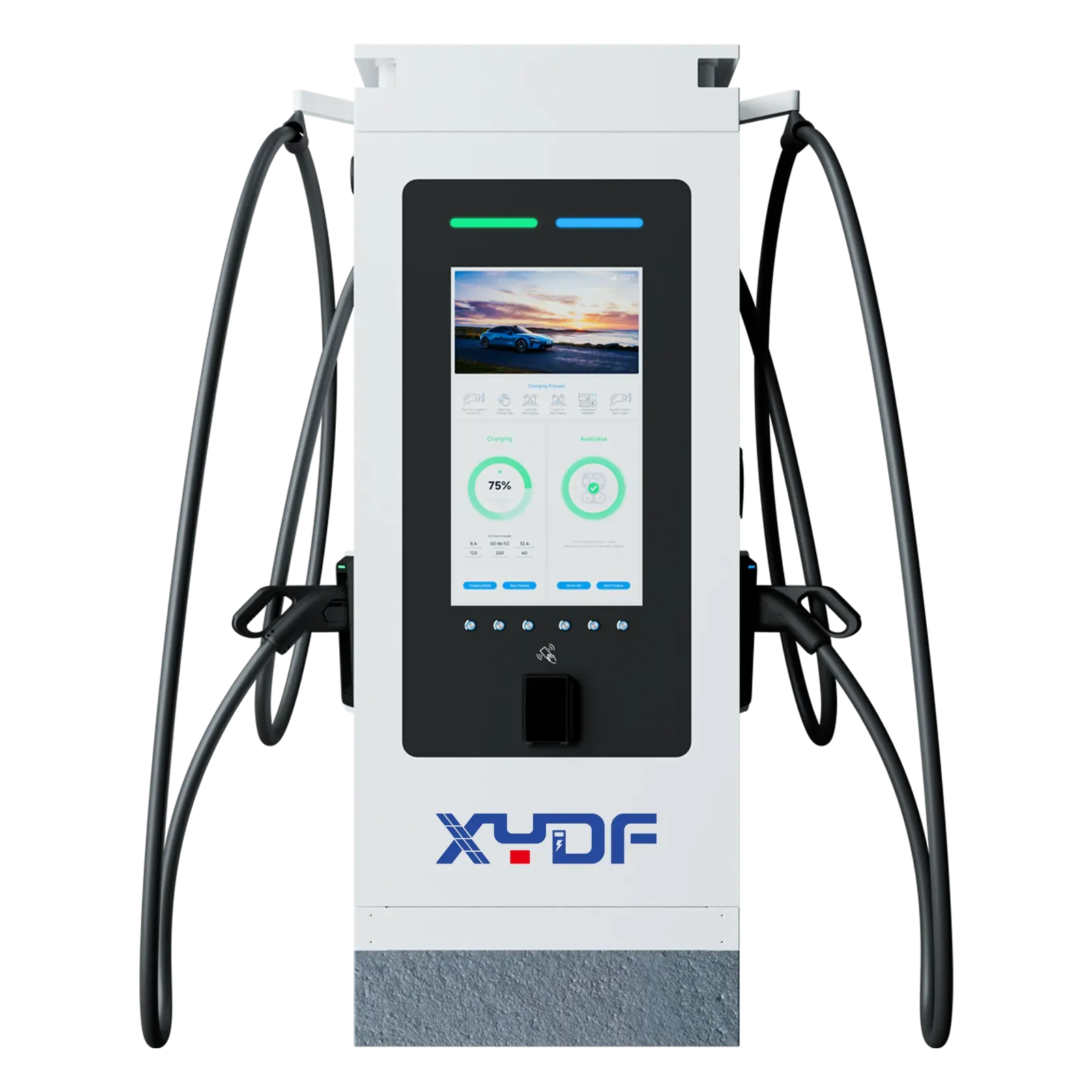 High-power DC charging station in a commercial application