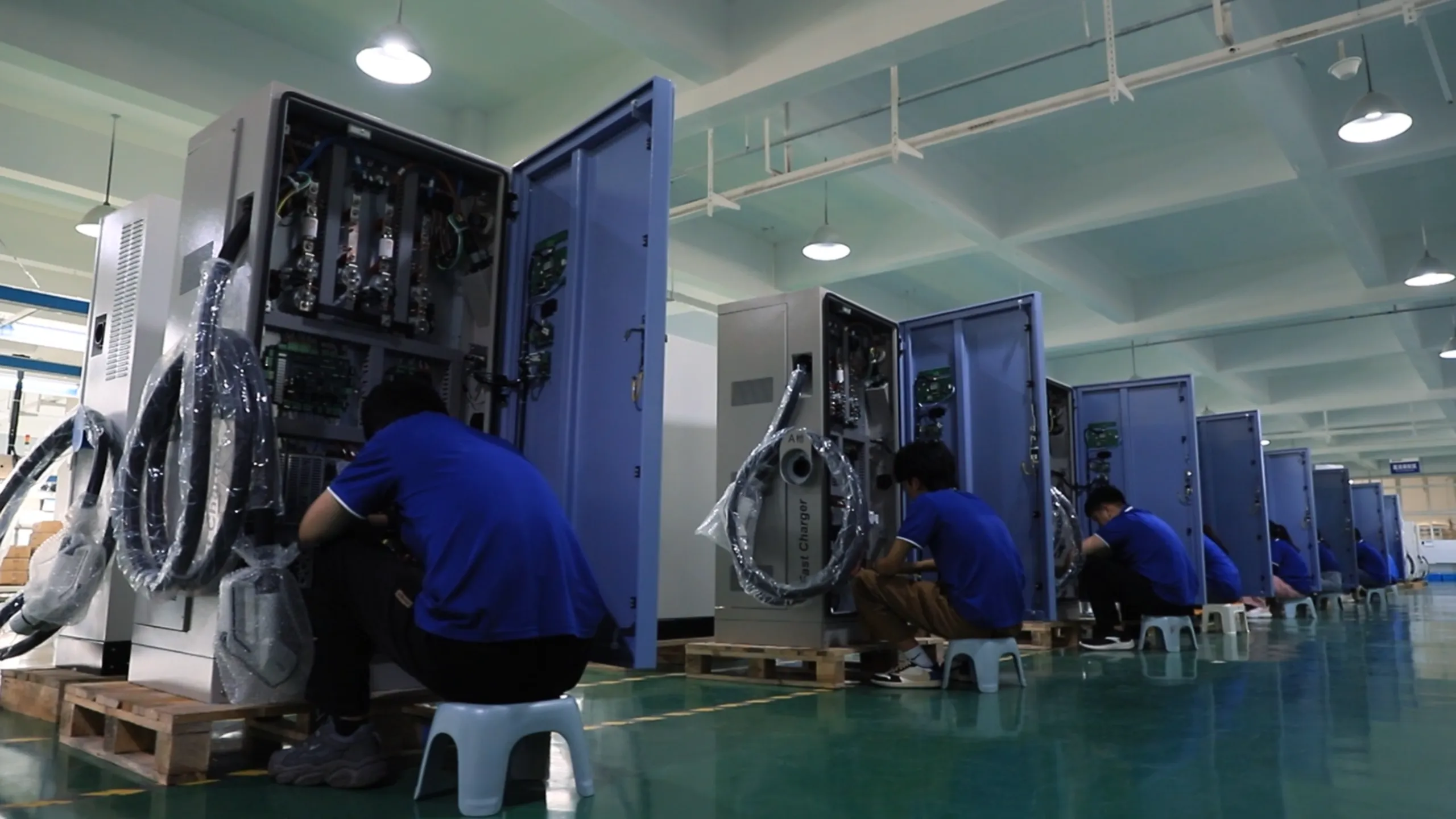 EV charger assembly and inspection workshop for commercial procurement