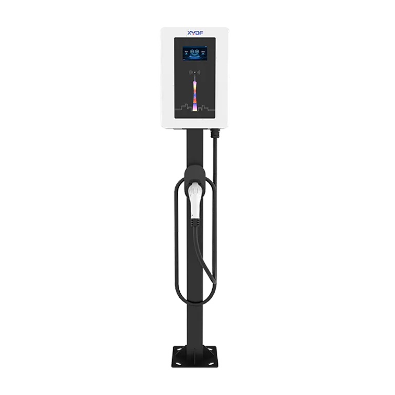 22kw Pedestal mount ev charger metal shell front view