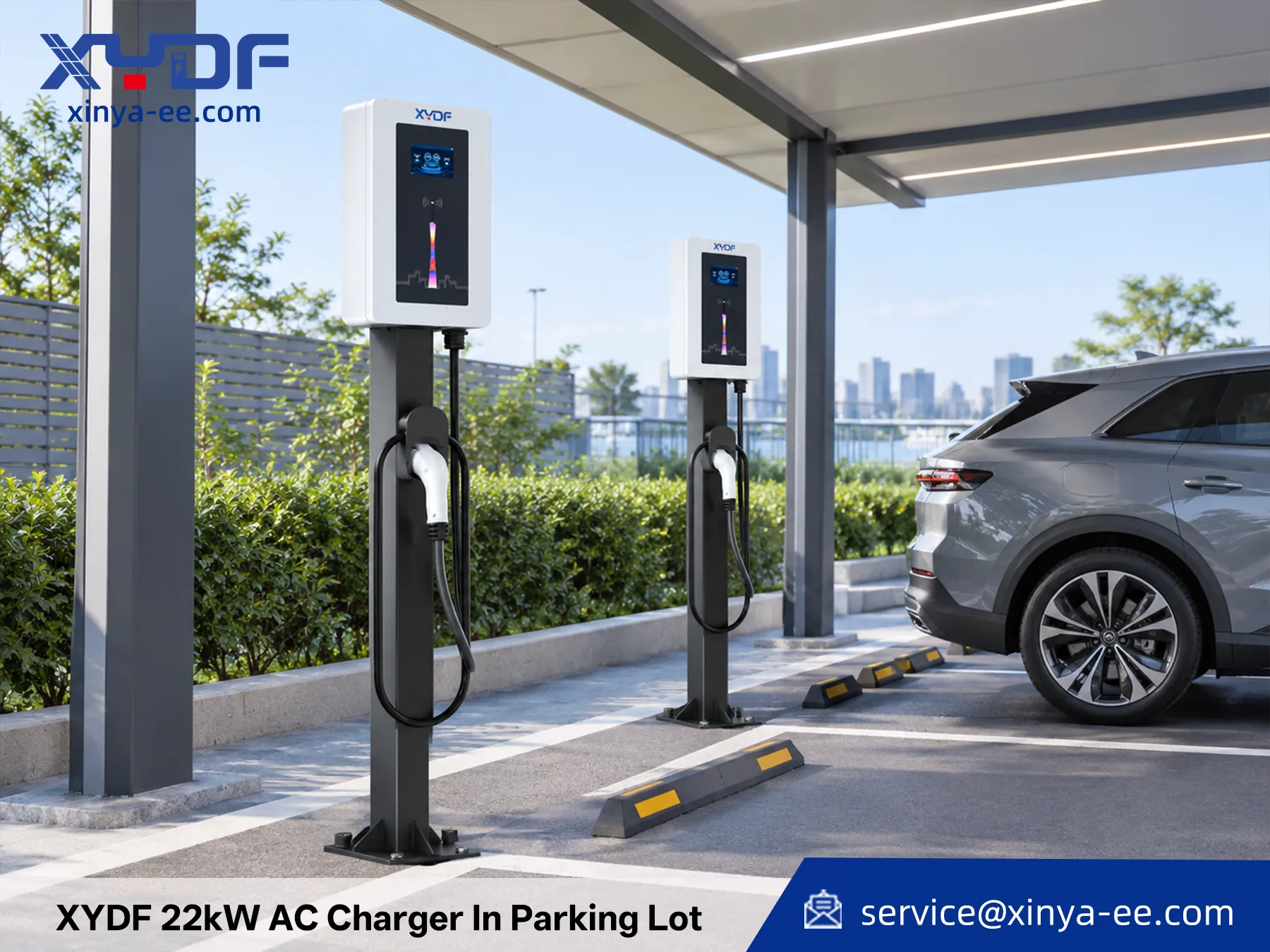 XYDF 22kW AC Charger In Parking Lot